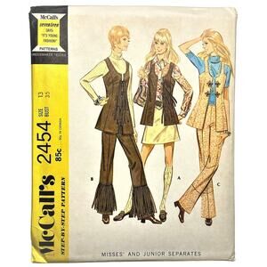 McCall's 2454 Vintage Sewing Pattern Misses' & Junior Separates Size 13 Uncut